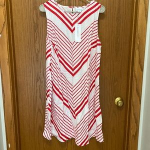 Red and White Stripe Linen Dress